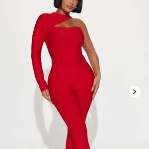 Red bandage jumpsuit jumper